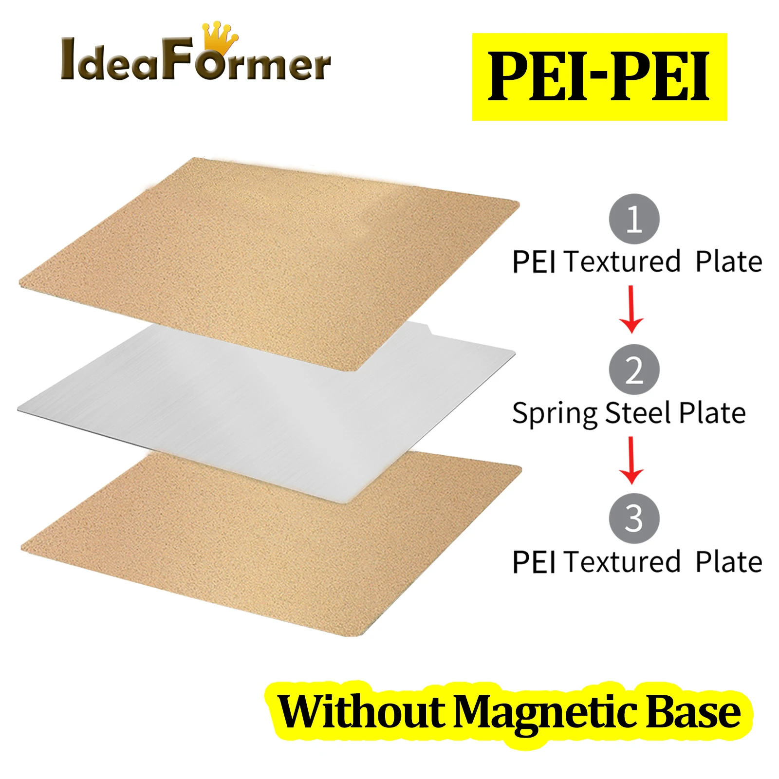 Enhanced Magnetic Double-Sided Build Plate with PEI Coating - Available in Multiple Sizes