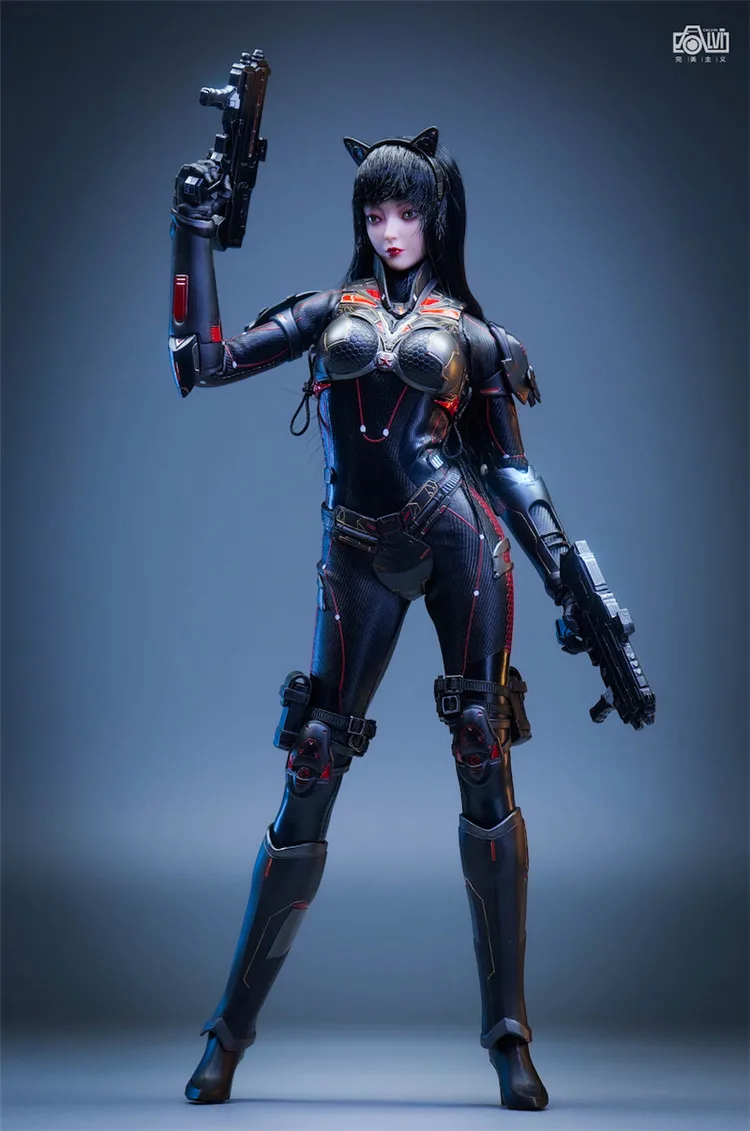 재고 있음 CS-007 1/6 아머 에디션 여우 소녀 모바일 시뮬레이션 여우 꼬리 12인치 풀세트 수집용 여성 액션 피규어 모델 장난감