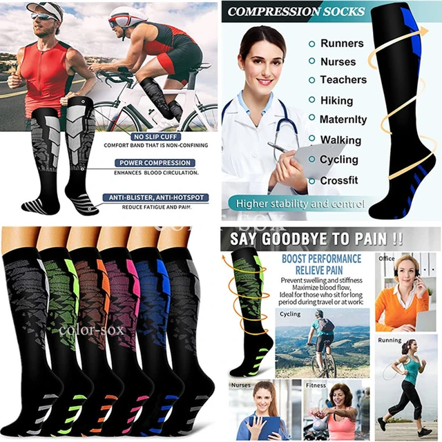 Calcetines de compresión para hombre y mujer, medias graduadas para Crossfit,  entrenamiento, correr, recuperación, ciclismo, viajes, deportes al aire  libre, novedad en unisex