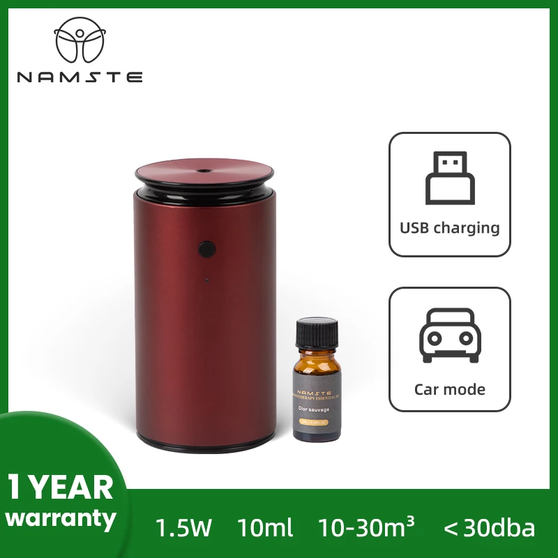 Namste-ambientador de Carro Material Metálico Difusor de Aroma 10ml 10ml Perfume Fragrância Óleos Essenciais Aromatizantes Carregamento Usb