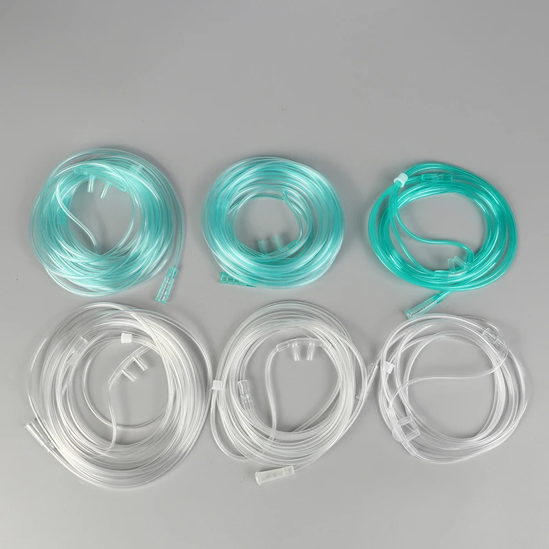 1PCS Disposable Oxygen Tube Double Nasal Oxygen Tube Independent Packing Medical Care Machine Breathing Cannula 1.5/1.8/3/4/5M 1pcs disposable nasal dressing medical hemostatic pva sponge for nose bleeding nasal cavity packing haemostasis