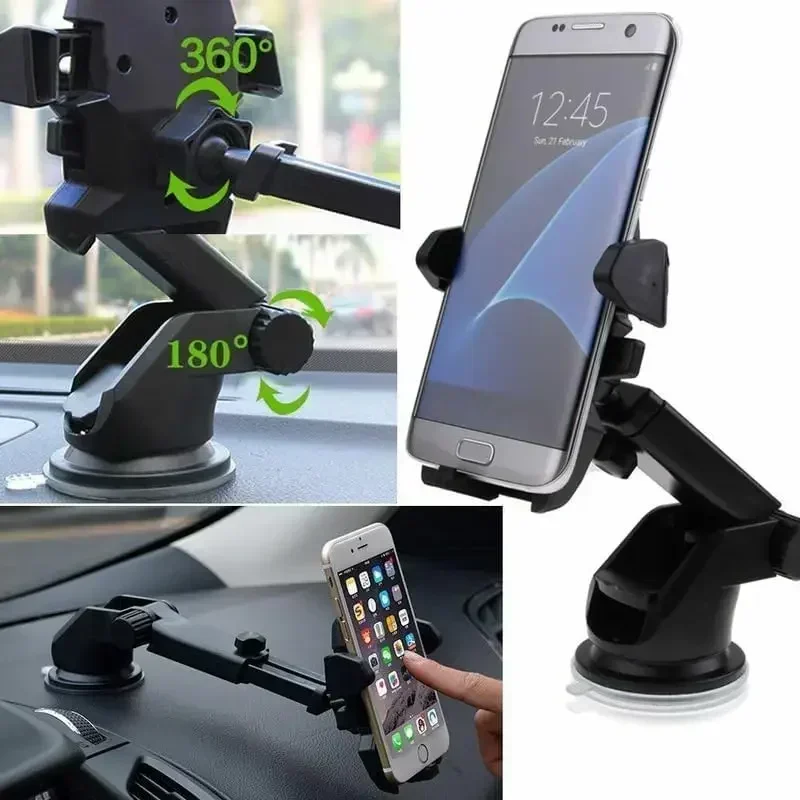 Universal Car Phone Holder Retractable Arm Bracket Stand