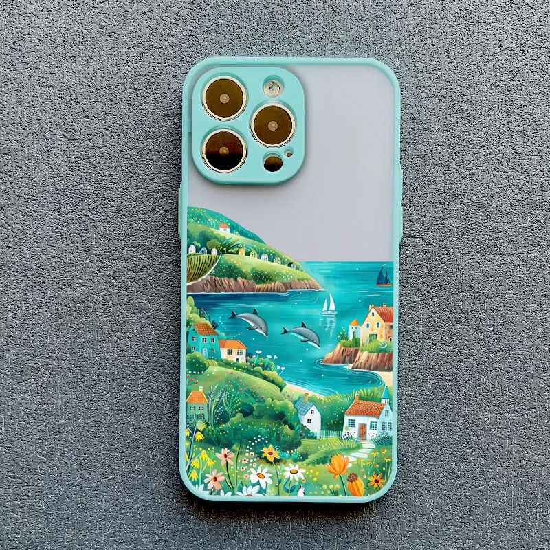 Strandlandschaft Wellen-Muster Handyhülle für iPhone 17 15 16 Pro Max Plus 14 13 12 11 Pro Max Mini XS XR X 16 Plus Schutzhüllen – Detail 4