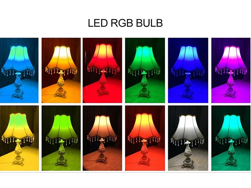Description Picture 4 of itemE27 LED RGB Bulb Lights 9W 15W RGBW Light 110V LED Lampada 16 Colors 24 Key IR Remote Control Lamp 220V Base Household Led Light