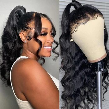 360 Lace Body Wave Lace Front Wigs Human Hair Pre Plucked 180% Density 360 Full Lace Human Hair Wigs Body Wave Lace Frontal Wigs