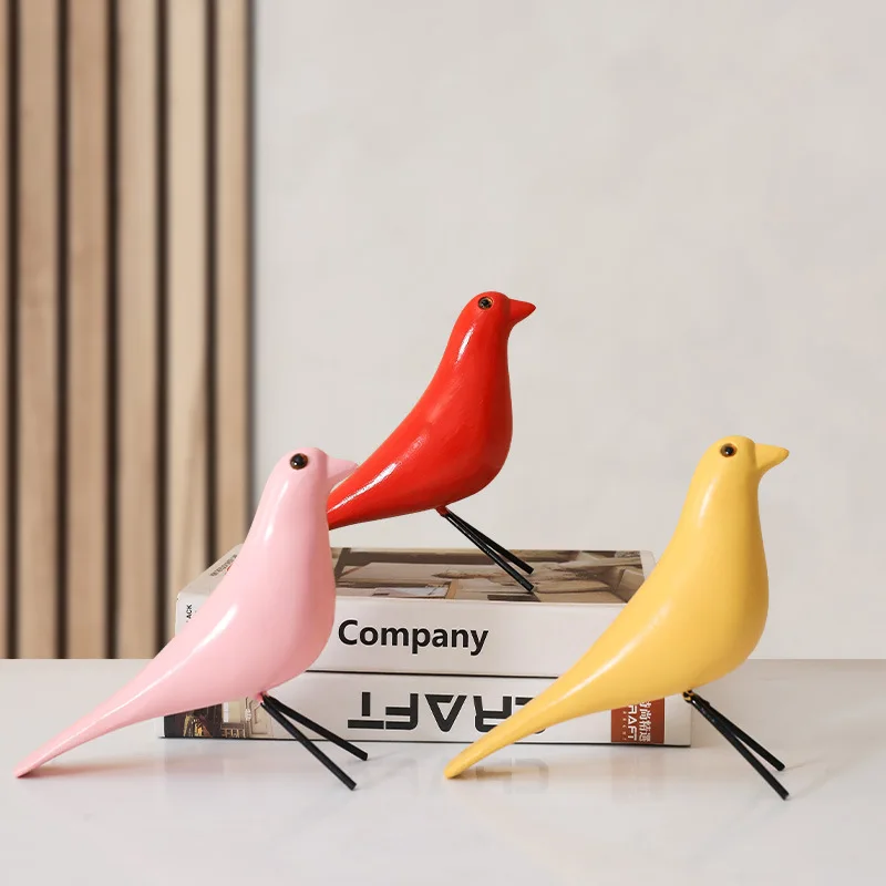 

Nordic Creative Wooden Color Painting Bird Home Decoration Living Room Restaurant Wine Cabinet Soft Art Decoration Gift