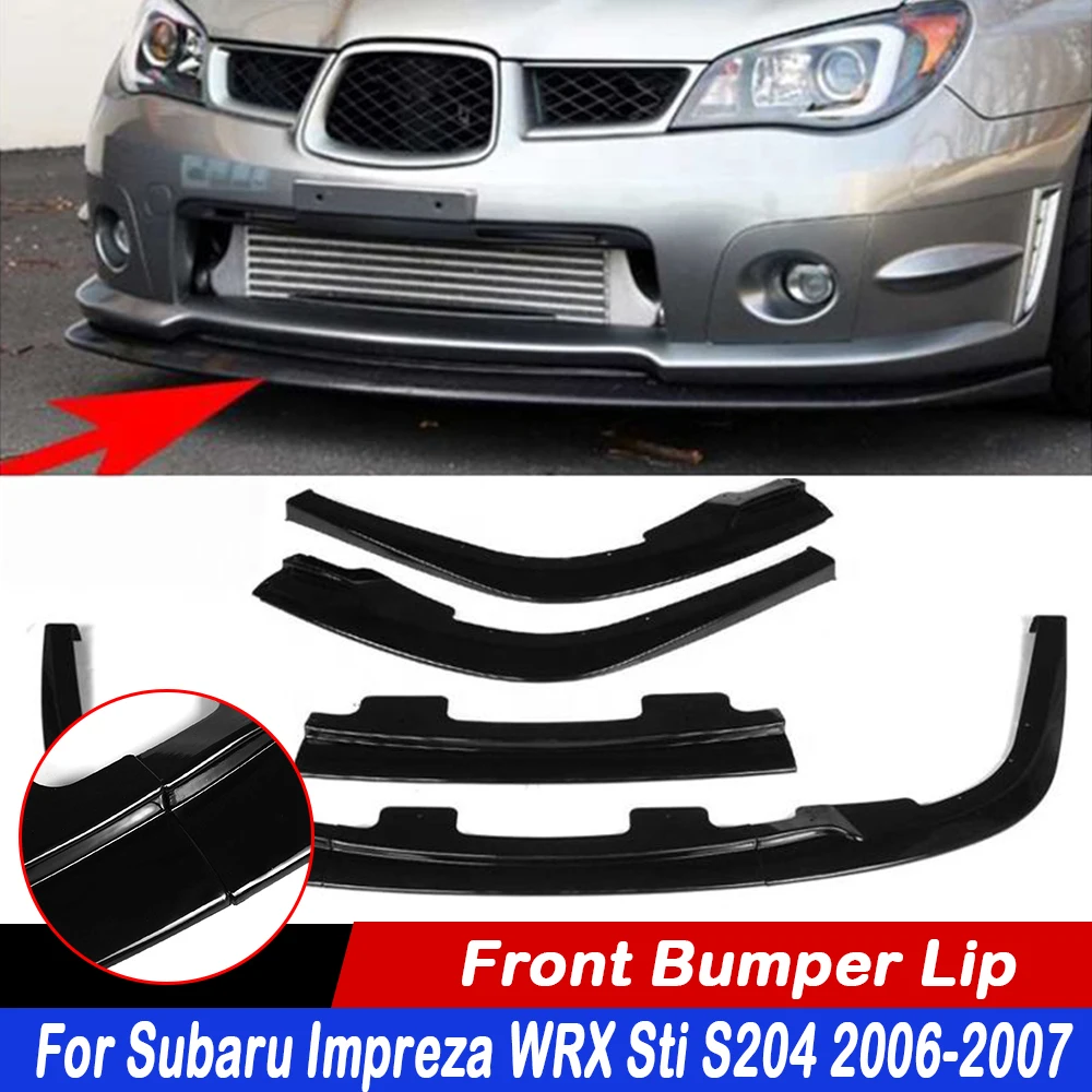 

Car Front Bumper Body Kit Spoiler Lip 3Pcs Splitter Deflector Lips Cover Trim For Subaru Impreza WRX Sti S204 2006 2007