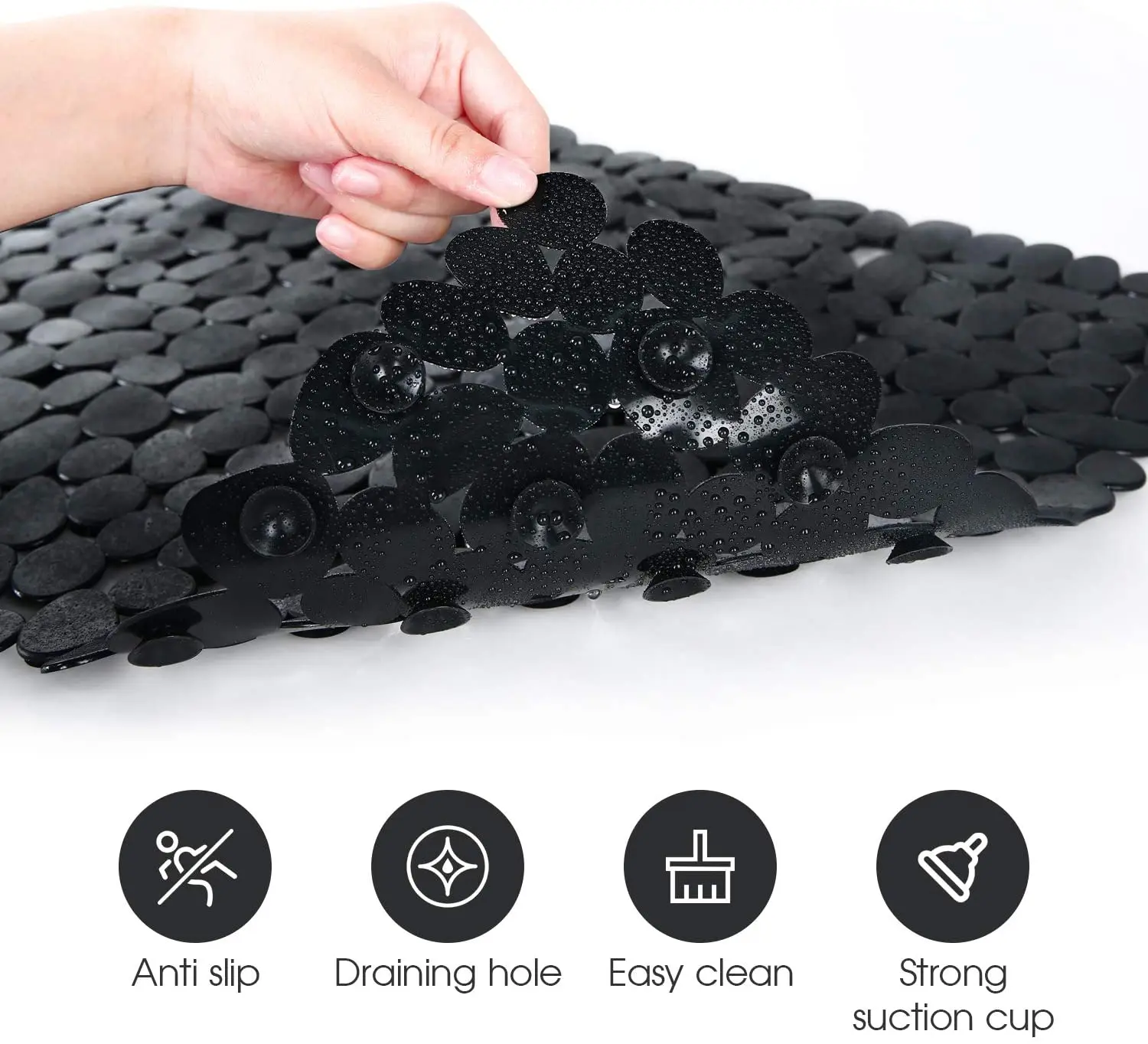 Slip-Resistant Waterproof Bath Mat with Suction Cups