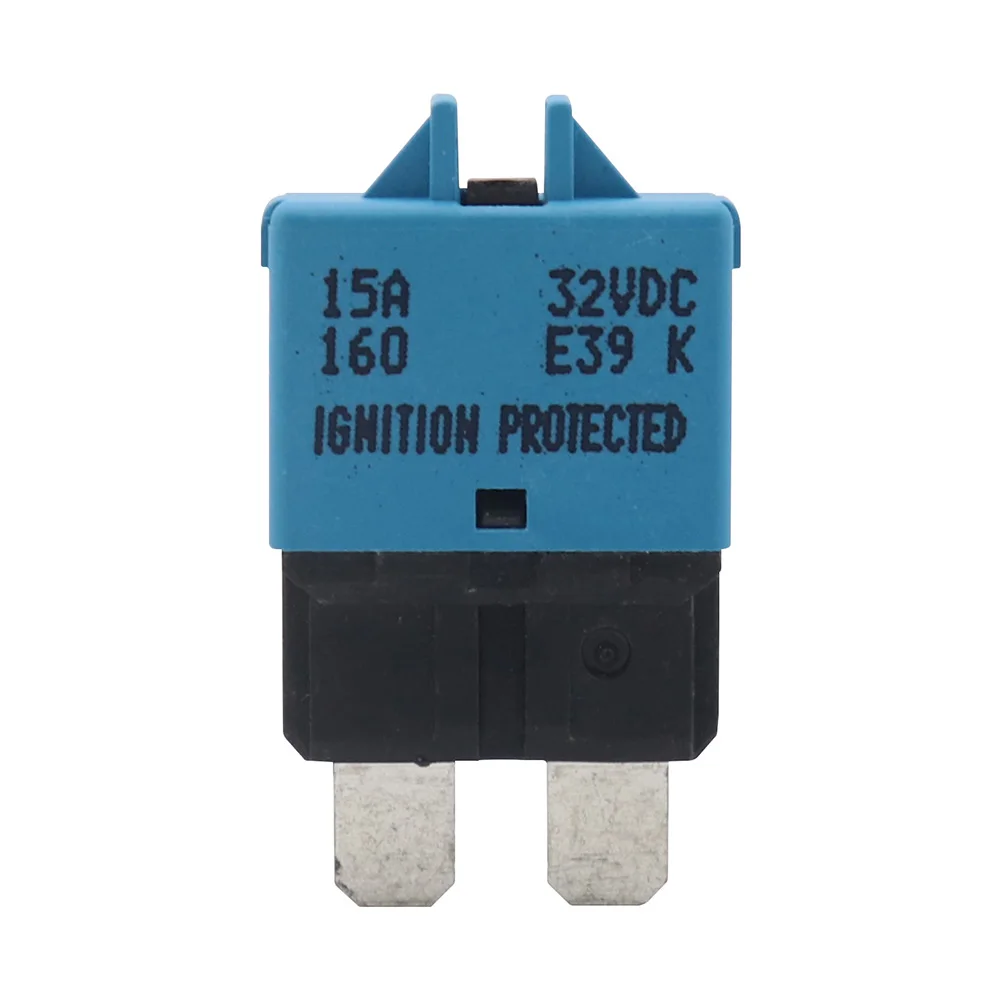 15A Circuit Breaker ATC Blade Fuse Manual Reset Blade Fuse Adapter Resettable 15A 32V DC Marine Rally Auto Boat Car Accessories