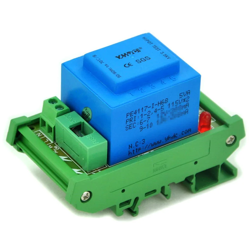 

CZH P 230VAC, S 12VAC, 5VA DIN Rail Mount Power Transformer Module, D-1005T/J, AC12V.
