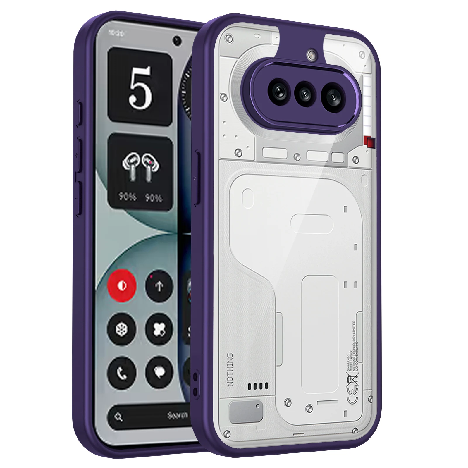 Shockproof Silicone Plating Bumper Case with Clear Back Cover and Hard Matte Finish