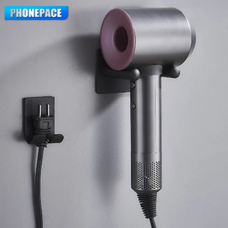 Wall-mounted hair dryer organizer waterproof space-saving for bathroom