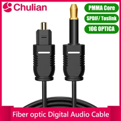Premium Fiber Optic Digital Audio Cable - Optical Mini Toslink to Toslink OPT - 10m (Black)