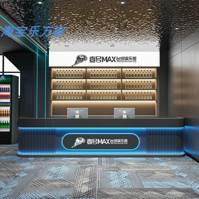 American Retro Reception Desk E-sports Hotel Beauty Salon Fitness Room Help Center Checkout Counter Pulpit Office Furniture FYRD