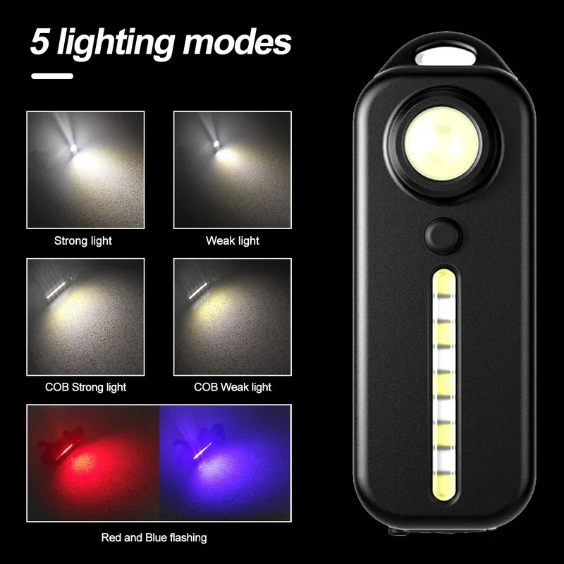 LED Red Blue Caution Emergency Police Light with Clip USB Rechargeable Shoulder Flashing Warning Safety Torch Bike Tail Lamp 3