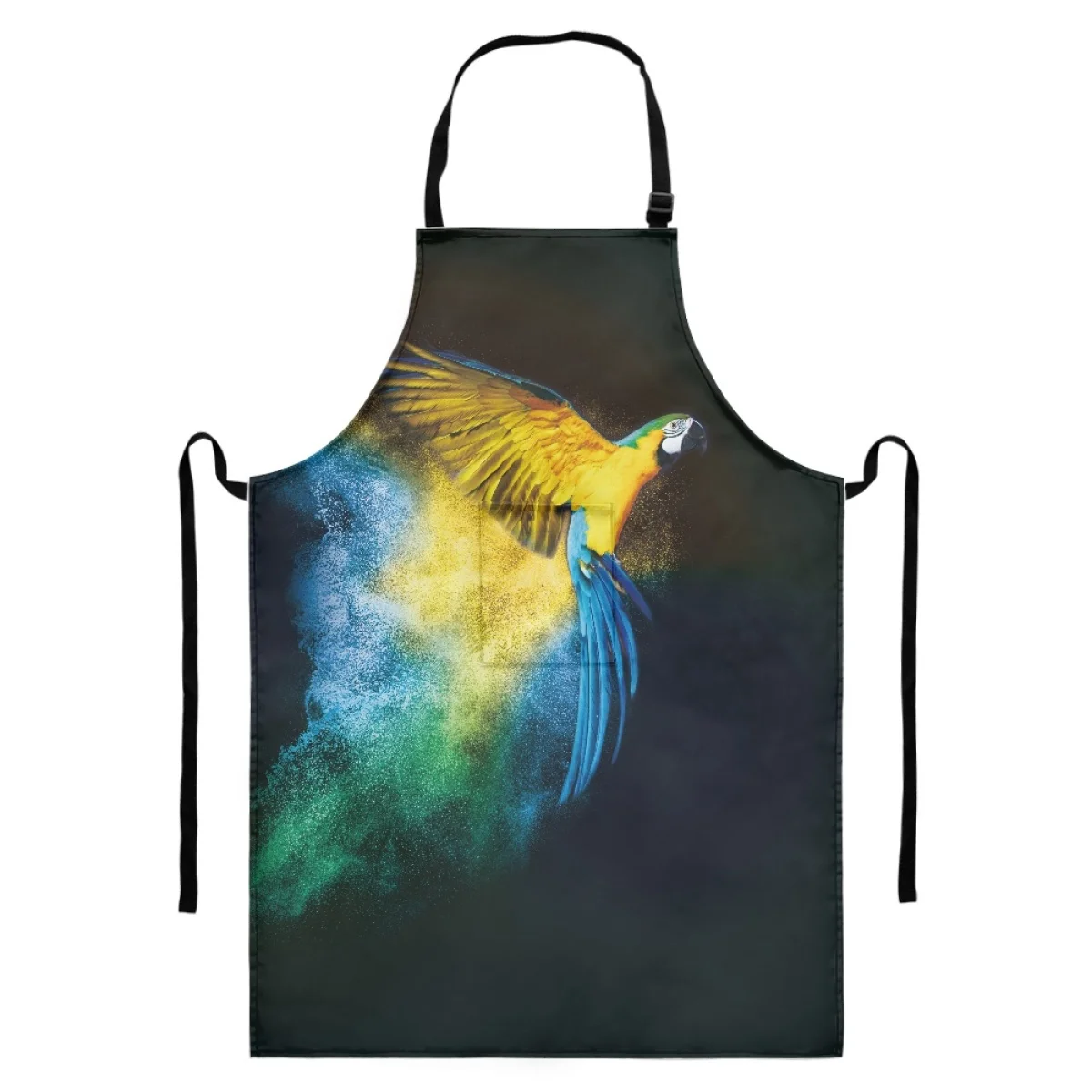 

Drop Shipping Kitchen Apron Custom 3D Printed Birds Logo Christmas Polyester Kitchen Long Aprons Pockets Suitable Man Women