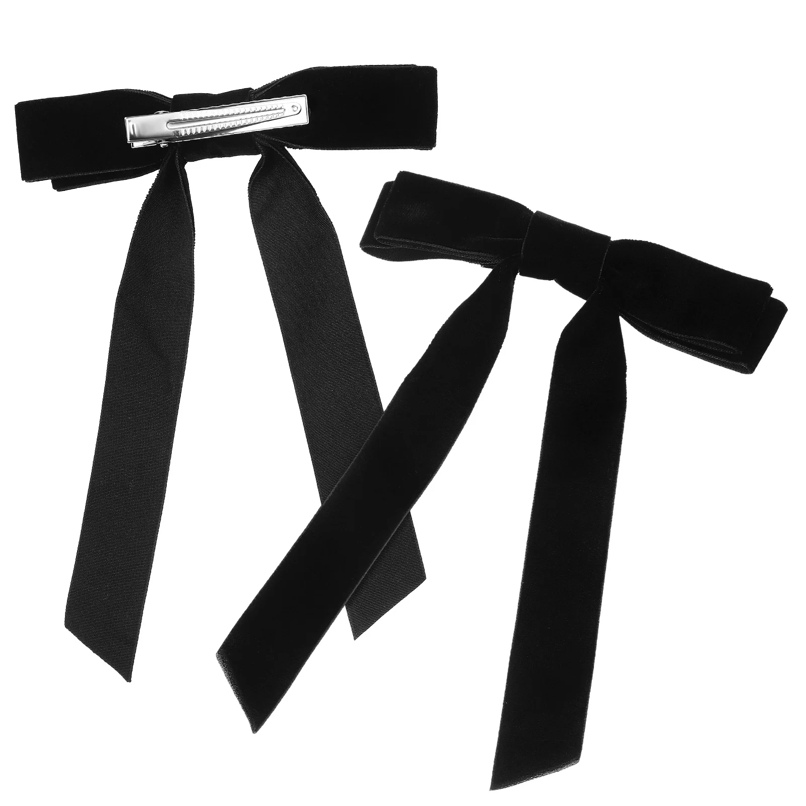 

2 Pcs Velvet Bow Hair Clip Ribbons For Bows Barrette Green Clips Roller Barrettes Women Oversized Flash