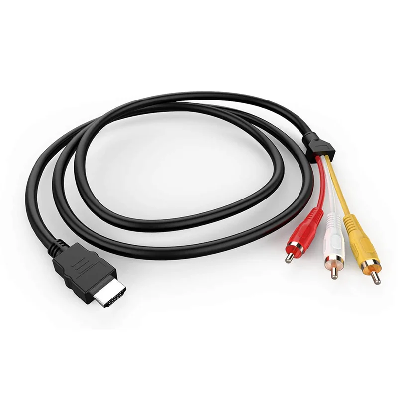 Cavo Compatibile Hdmi A Rca, Adattatore Connettore Cavo Av Audio Video Da 1080P 5 Piedi/Hdmi Compatibile Maschio A 3-Rca Per Tv Hdtv