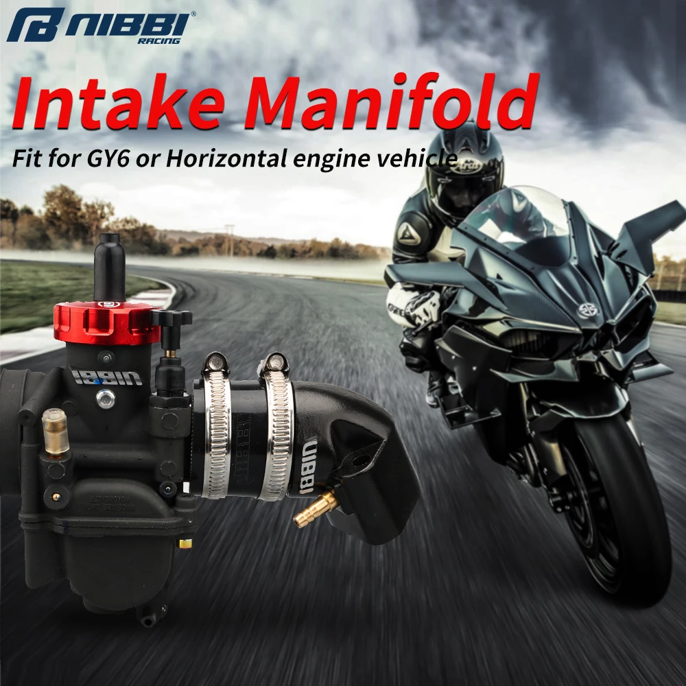 NIBBI Motorcycle Intake Manifold Carburetor Boot Joints Parts Replacement GY6 Engine Scooter Intake Manifold images - 6