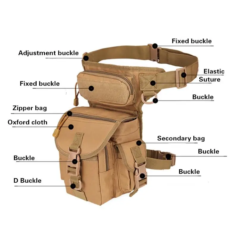 Tactical Drop Leg Bag Tool Fanny Thigh Pack Hunting Bag Waist Pack Motorcycle Riding Men  Molle Waist Packs 6
