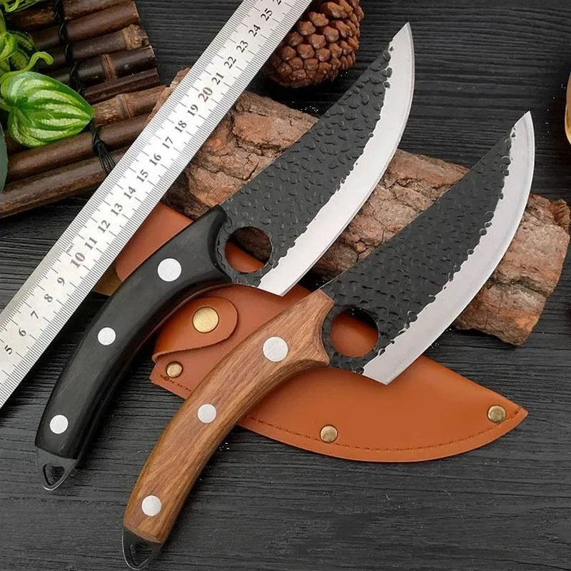 Meat Cleaver Fishing Knife Handmade Forged Viking Chef Knife Stainless Steel Kitchen Butcher Boning 5.5"