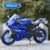 Welly 1:12 2020 Yamaha YZF-R6 Black Die Cast Vehicles Collectible Hobbies Motorcycle Model Toys 2