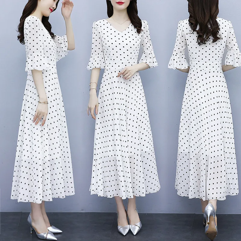 

Elegant and Elegant Polka Dot Dress 2023 New Big Swing Long Dress Bohemian Super Immortal Princess Dress