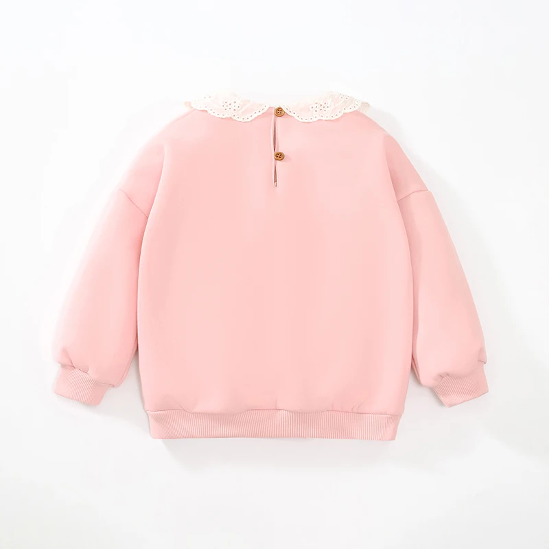 2025 Hoodies Children Kids Clothes Baby Girls Warm Fleece Outerwear Solid Sweatshirt Spring and Autumn Tops