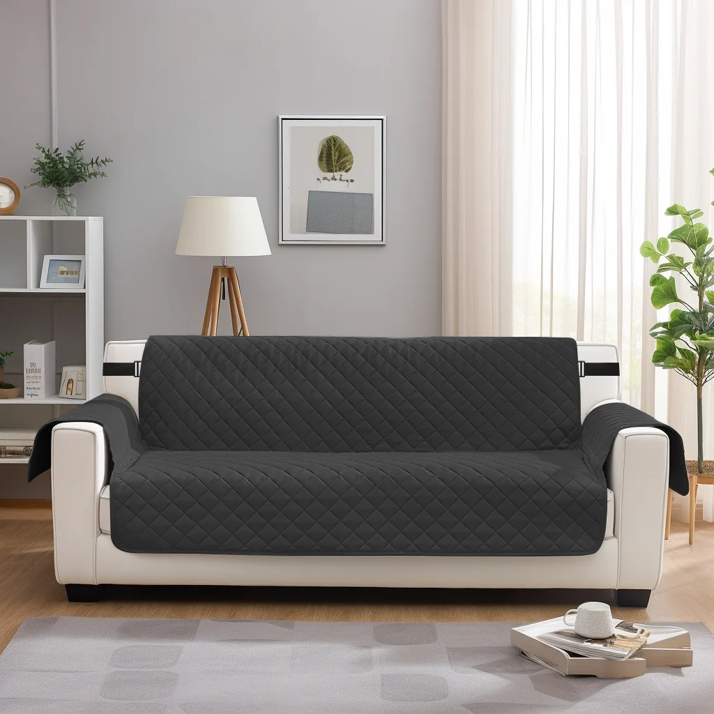 Sofa Covers Waterproof Sofa Slipcovers 1/2/3/4 Seater Non Slip Cover for Kids Pets Washable Sofa Protector with Elastic Strap 3