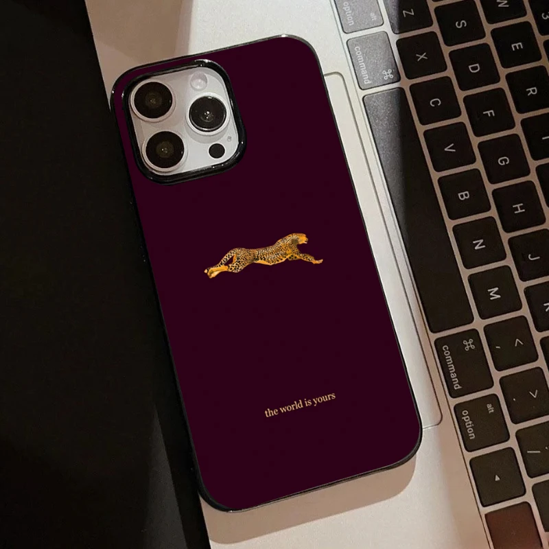 Chic Leopard Print Burgundy Matte Silicone Soft Phone Case Cover
