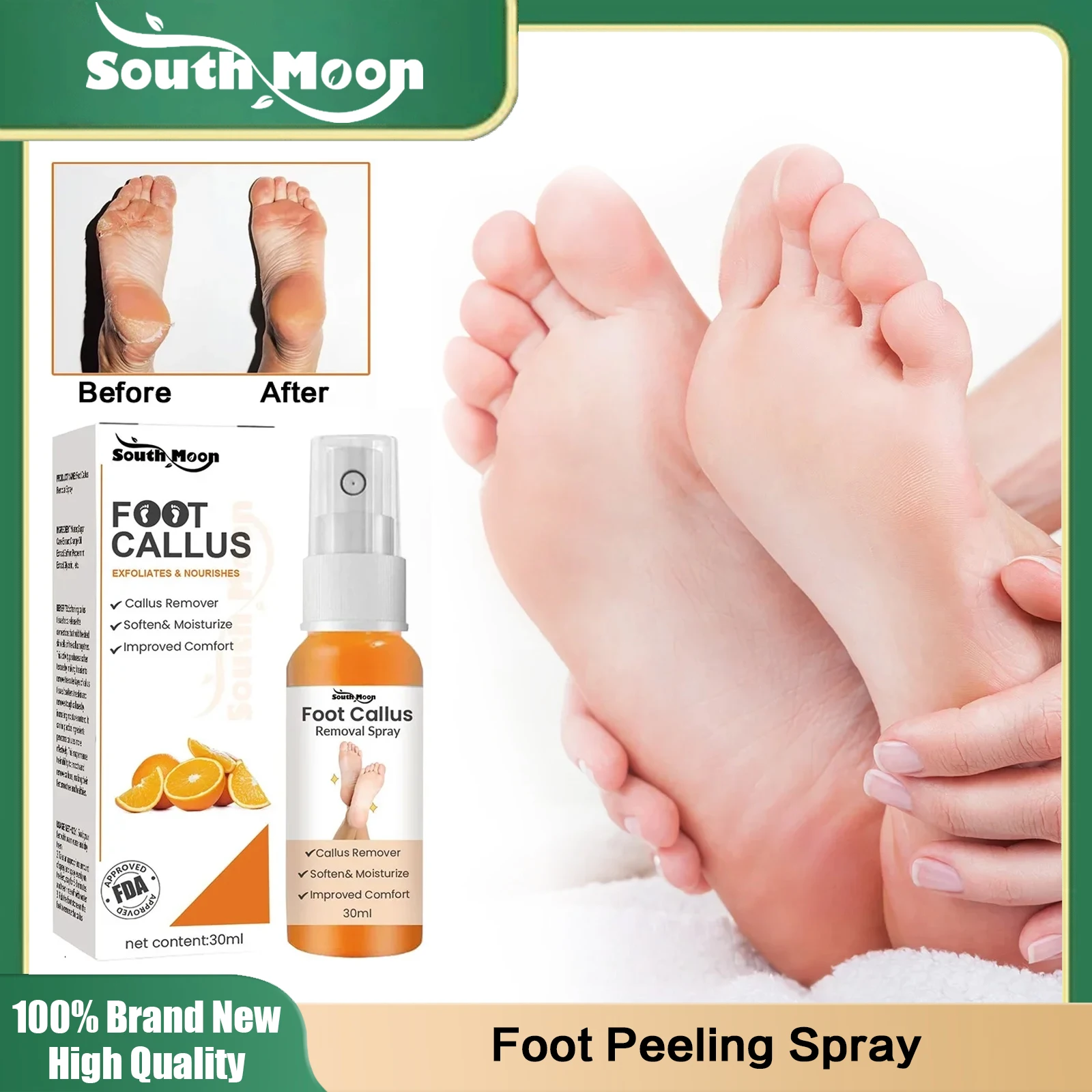 

Exfoliating Foot Peeling Spray Heel Dry Cracking Repair Pedicure Hand Elbow Eliminate Calluses Dead Skin Antibacterial Feet Care