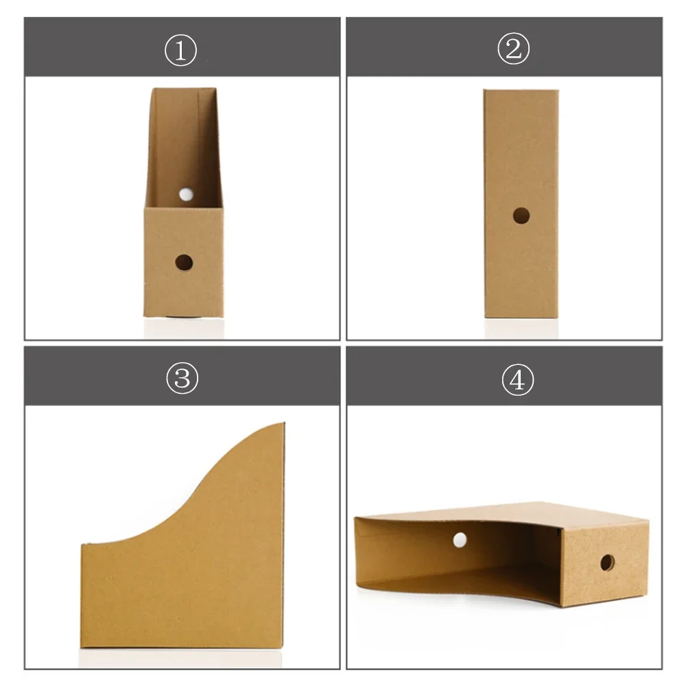 Desk Organizer 3/5PCS Magazine Files Kraft Paper Material Cardboard File Holder Standing Magazine Books Documents Storage Rack