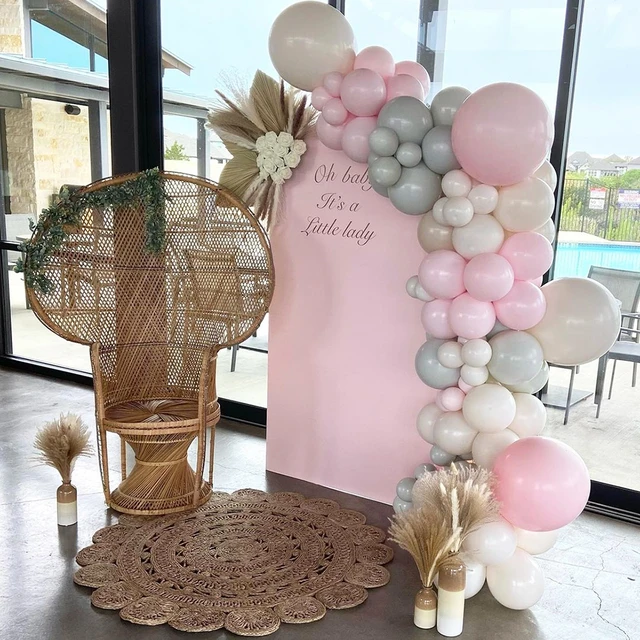 Baby Shower Decoration Fille, Baby Shower Girl Rose Ballons Decoration  Naissance Fille, Douche de Bébé Bannière, Fille Naissance Bapteme Ballon  Fête