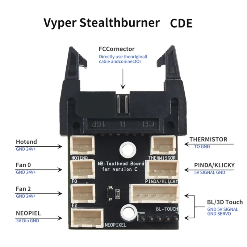 

Vyper Stealthburner Extrusion Head Tool Board Cde Version Adapter Module Multi Functional Extension 3D Printer Accessory