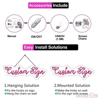 Happy Birthday Neon Sign LED Birthday Party Wall Decor ตกแต่งห้อง LED Light ป้ายนีออนไฟโคมไฟตกแต่งบ้าน USB-powered 6