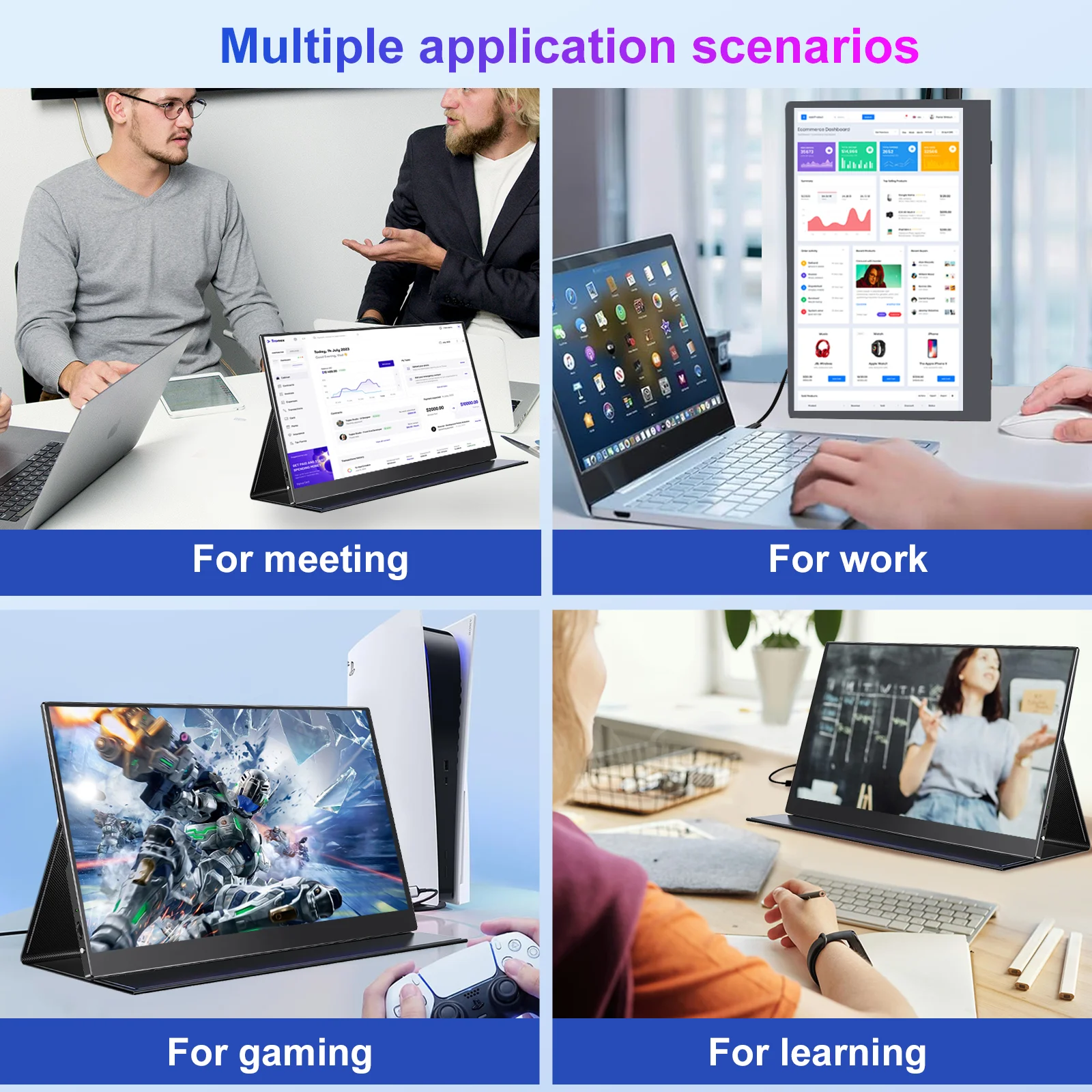 شاشة محمولة 13.3 بوصة شاشة ألعاب FHD 2560x1600 شاش...