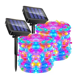 Enchanting Solar - Powered LED Fairy String Lights - 8 Modes, IP65 Waterproof - 50LED 7m (RGB 2PCS)