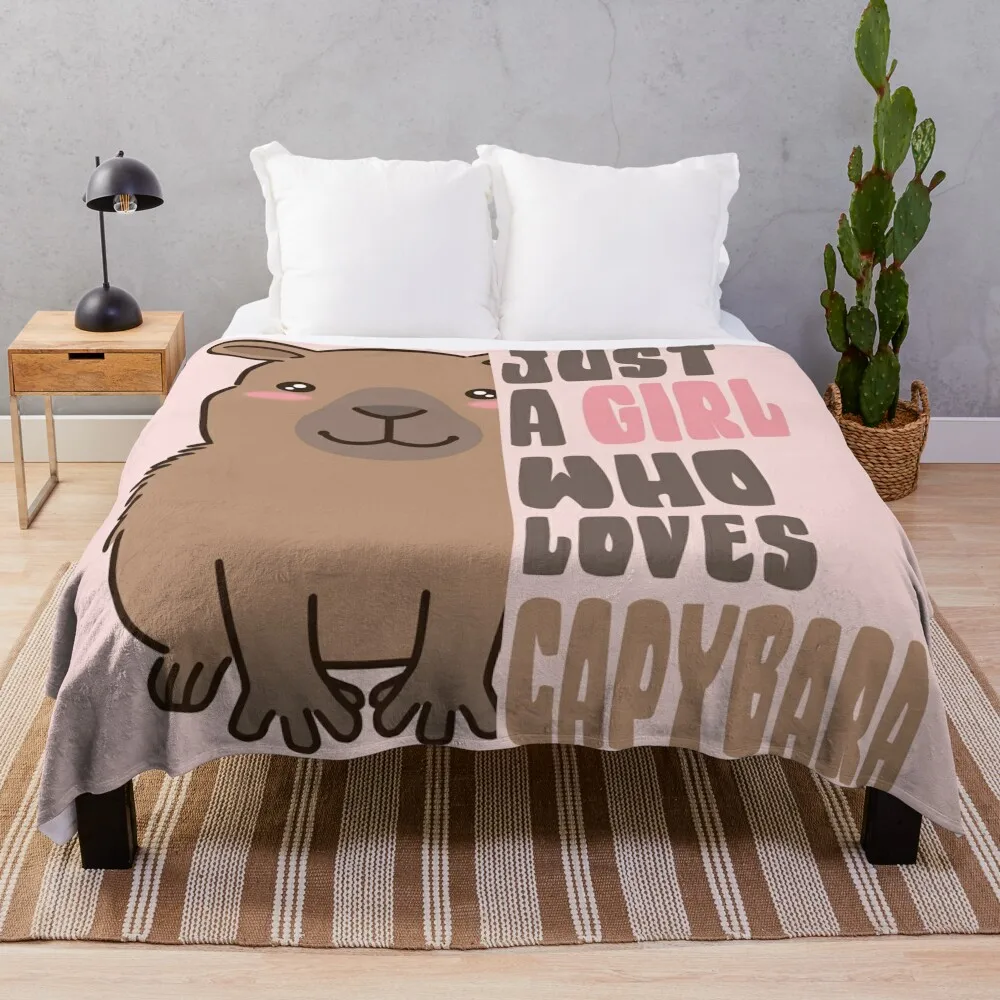 

Just A Girl Who Loves Capybara Throw Blanket Flannels Loose Single Blankets