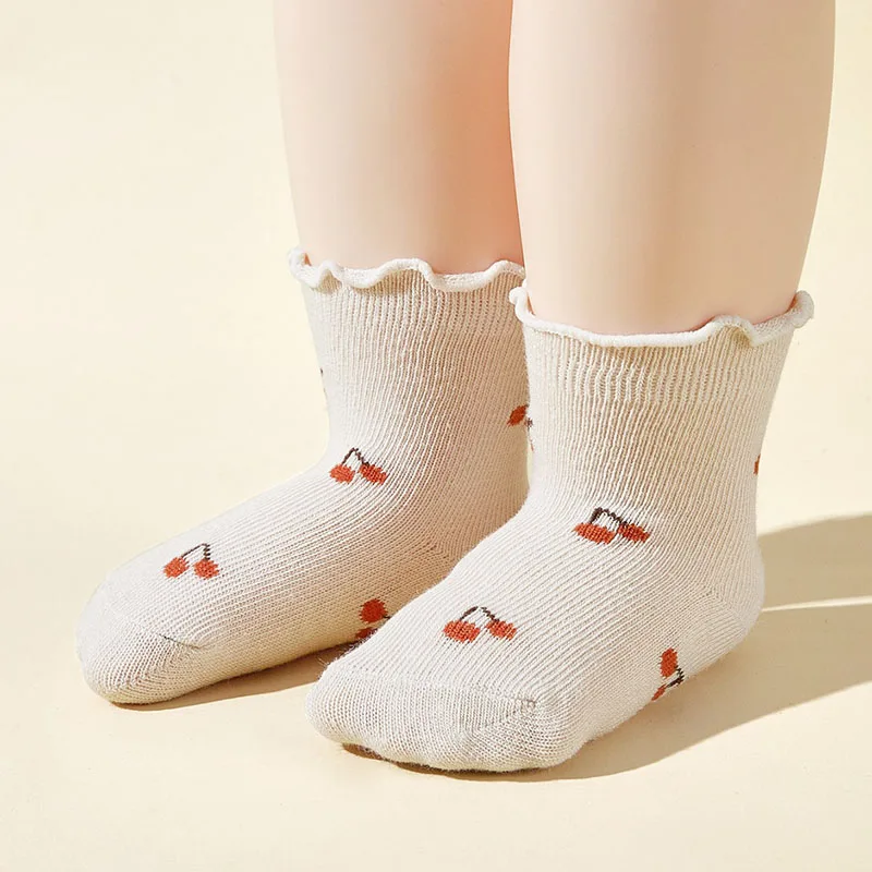 Cute Printed Fruits Baby Socks for Girls Autumn