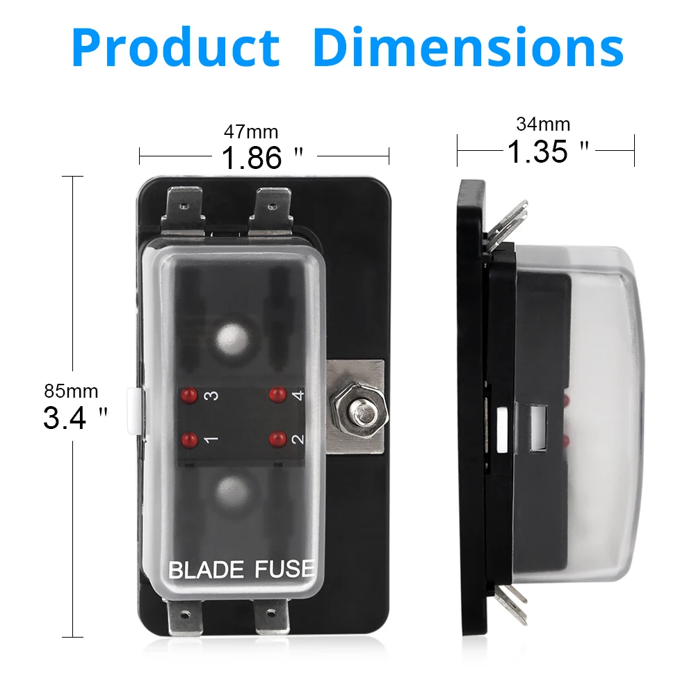4 Ways Blade Fuse Block Plastic Cover Fuse Box Holder 12V 32V With LED Indicator Light For Auto Car Marine fuse box holder fuse holder fuse box marine fuse block