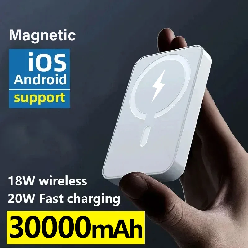 Power Bank 300000mAh Magnetic Wireless External Portable Battery Pack For iphone 12 13 14 15 Pro Max Powerbank Moblie Phone Case