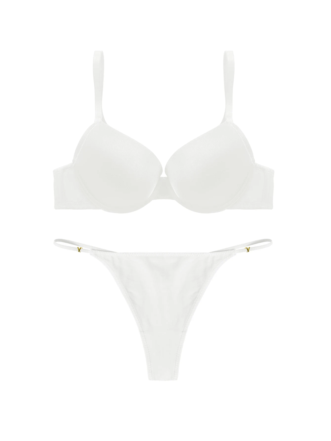 

Комплект женского нижнего белья с чашками пуш-ап и низкой талией