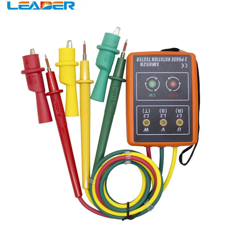 Solar Solar Sequence Rotation Tester Medidor Indicador Detector com Led e Buzzer Fase ac 60v a 600v