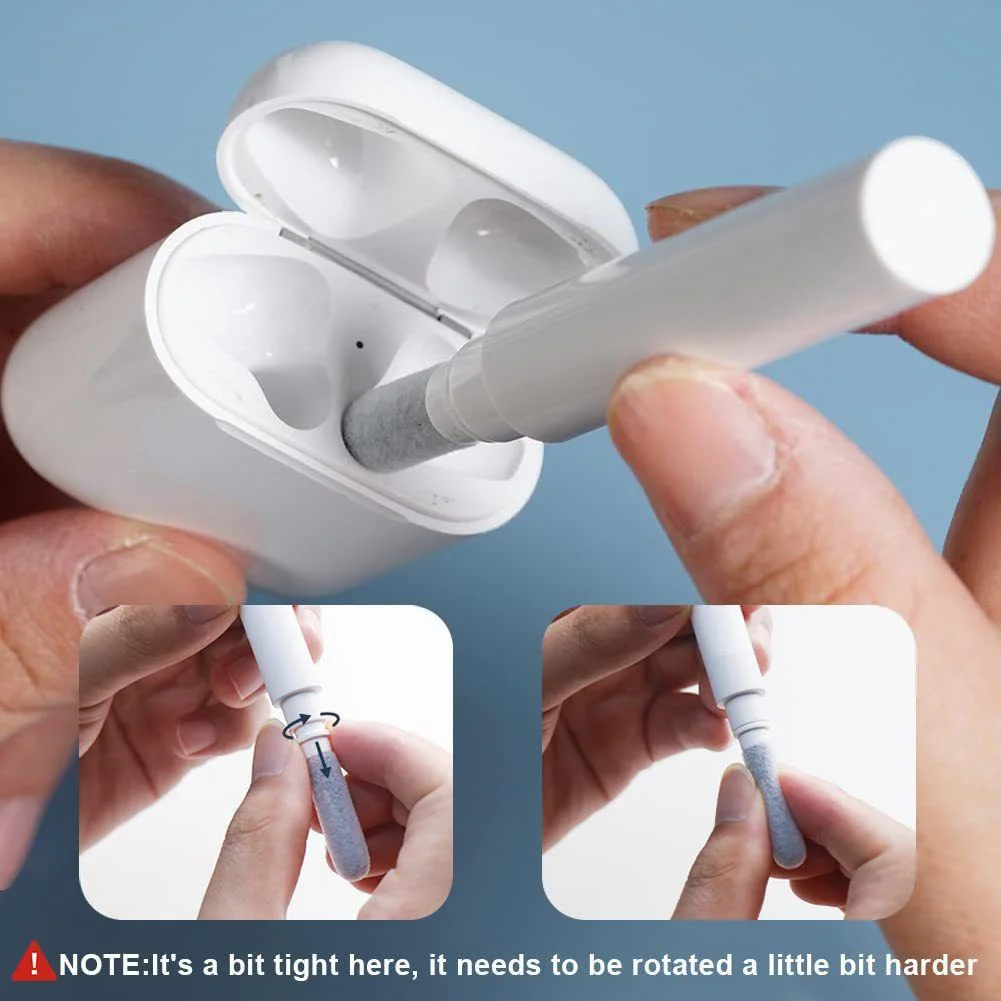 earphone cleaner kit 3-in-1 earphone cleaner kit earbuds cleaning kit multi-function cleaning pen soft brush flocking sponge for headphones