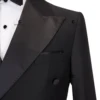 Cenne Des Graoom 2024 New Elegant Tuxedo Suits for Men Double Breasted Black Satin Collar Jacket Pant 2Pcs Set Wedding Evening 2