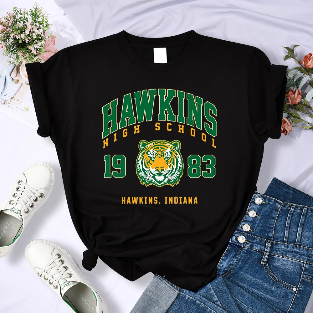 Hawkins High School 1983 Print Female T-Shirt Fitted Harajuku Tee
