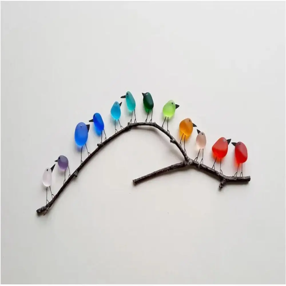 

bird Sea Glass Rainbow Birds decoration Delicate Colorful glass Rainbow Bird Home Decoration Bedroom bird decorations Home