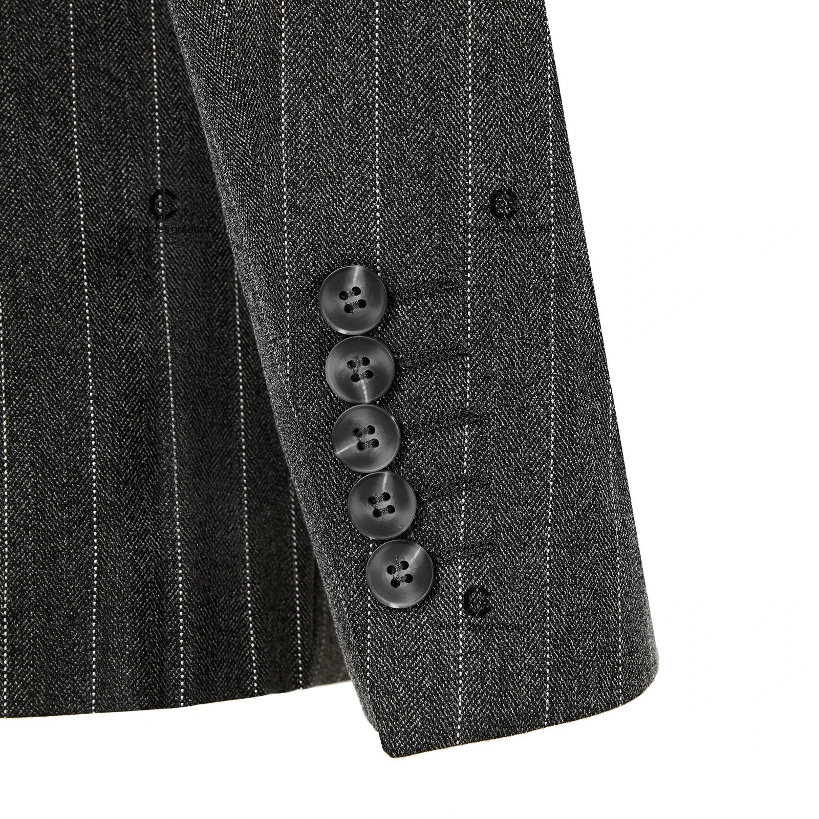 Cenne Des Graoom 2024 New Double-Breasted Stripe Suits for Men Slim Fit 2 Piece Set Blazer Pants Office Smart Casual Wedding 4