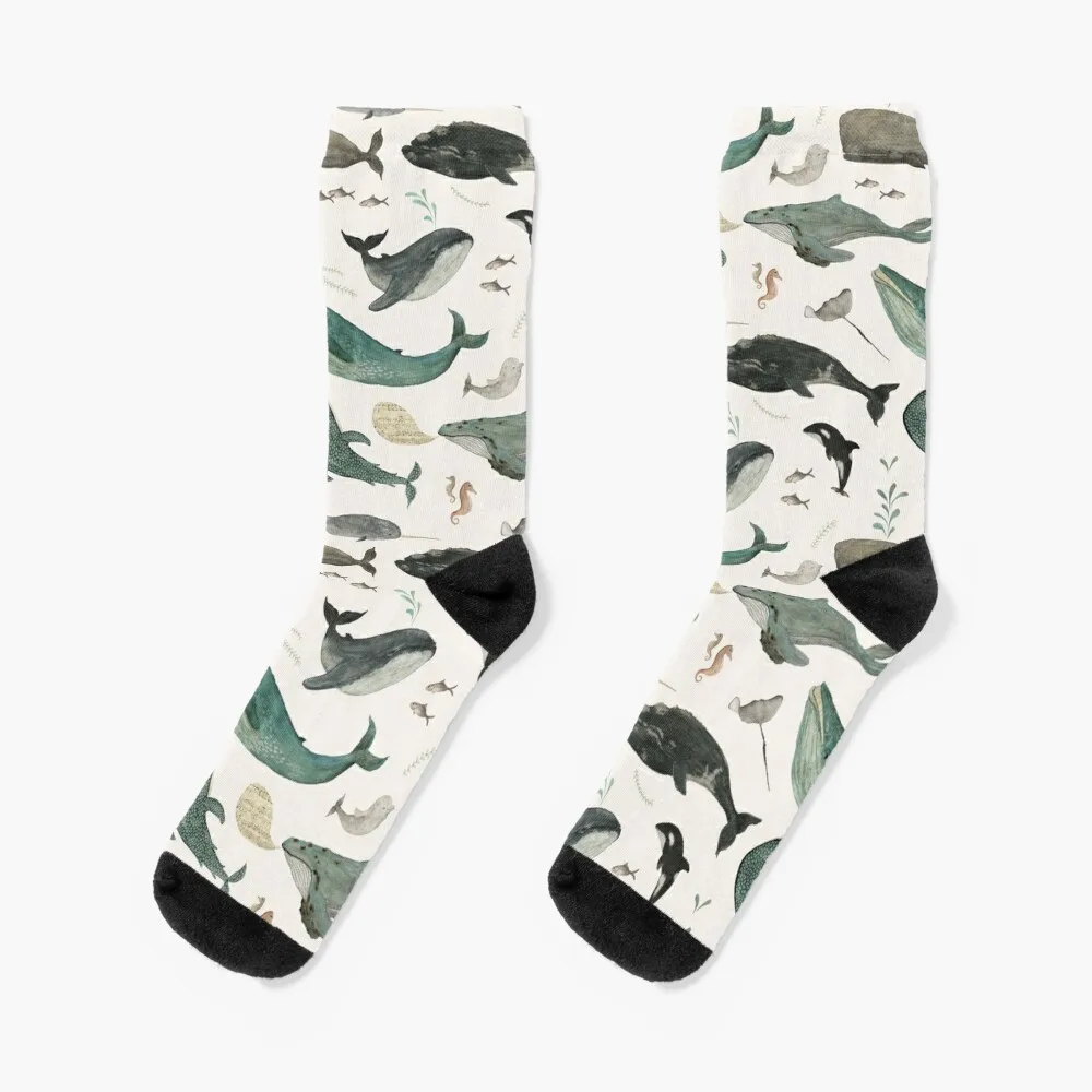 

Whale Song Socks luxury winter Christmas luxe Designer Man Socks Women's