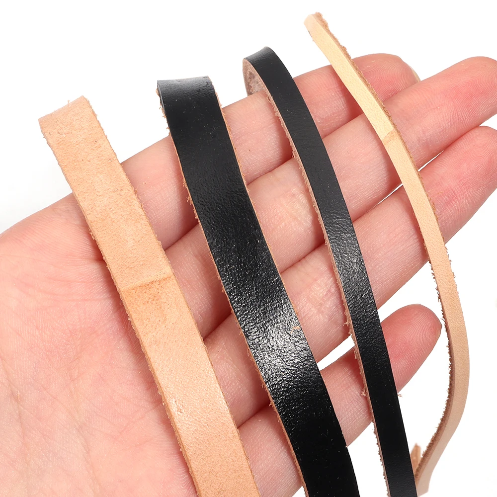 2Yards/Lot 3-10mm Cow Leather Cords Flat Thong Leather Cords For Ornament Making DIY Crafts Material Clothing Charm Accessories
